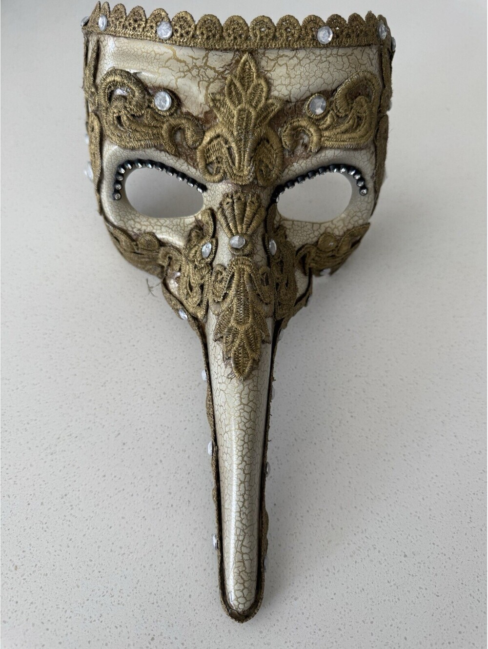 Venetian Baroque Carnival Decorative Mask Gold Ivory Italian Venetian Ornate